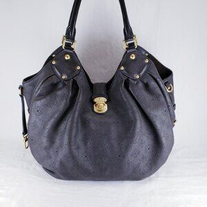 Louis Vuitton Mahina XL Hobo Perforated Leather Shoulder Bag - Brown / Gold